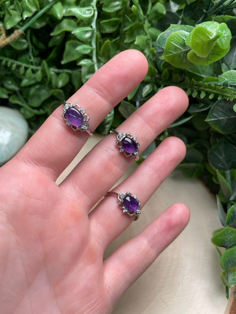 Amethyst Adjustable Ring