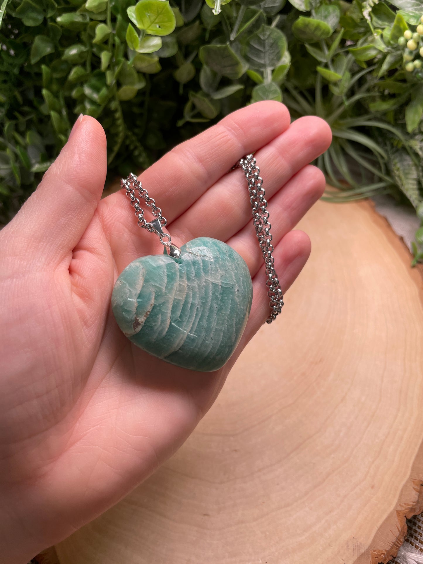 Amazonite Heart Necklace