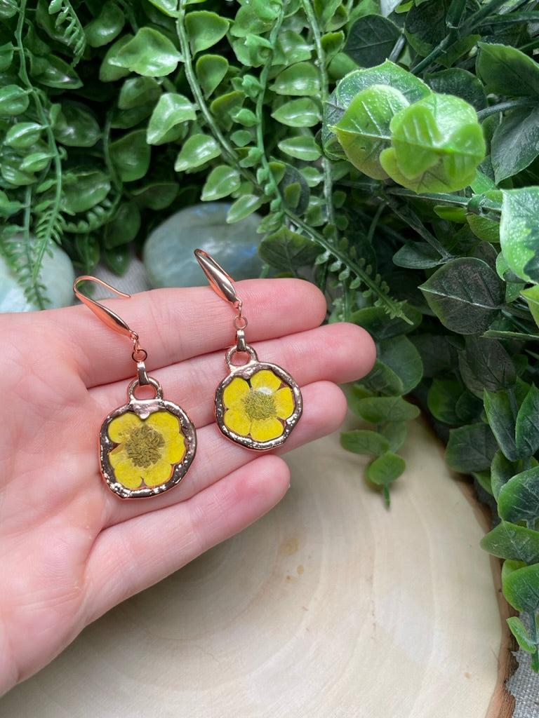 Yellow Flower Earrings