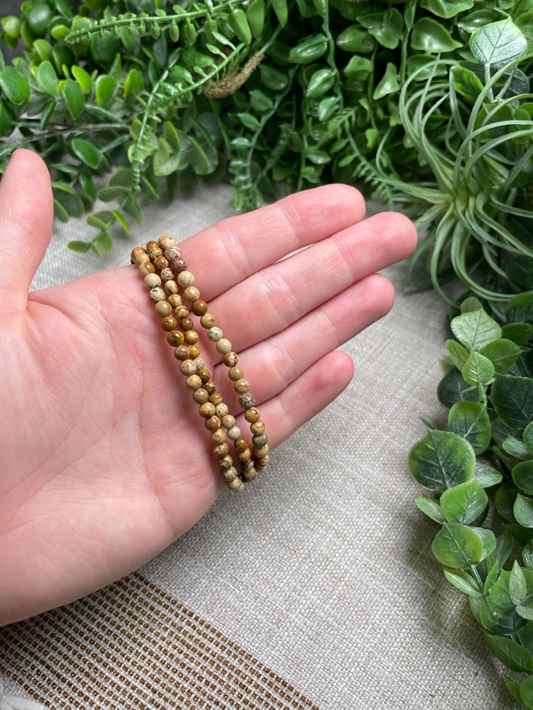 Picture Jasper 4mm Beaded Bracelet