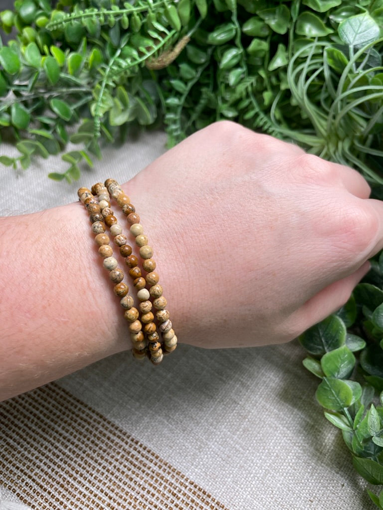 Picture Jasper 4mm Beaded Bracelet