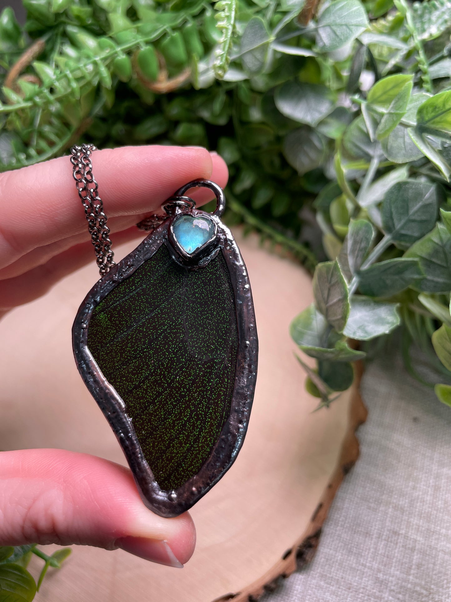 Labradorite Butterfly Wing Necklace