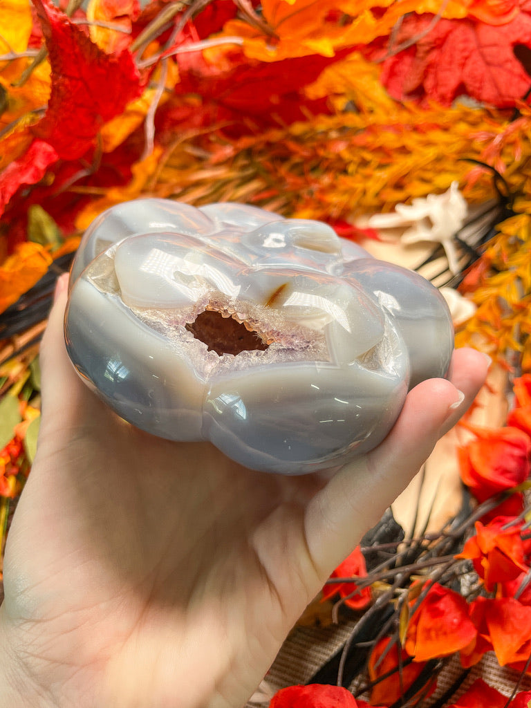 Druzy Agate Pumpkin/ Jack-O-Lantern