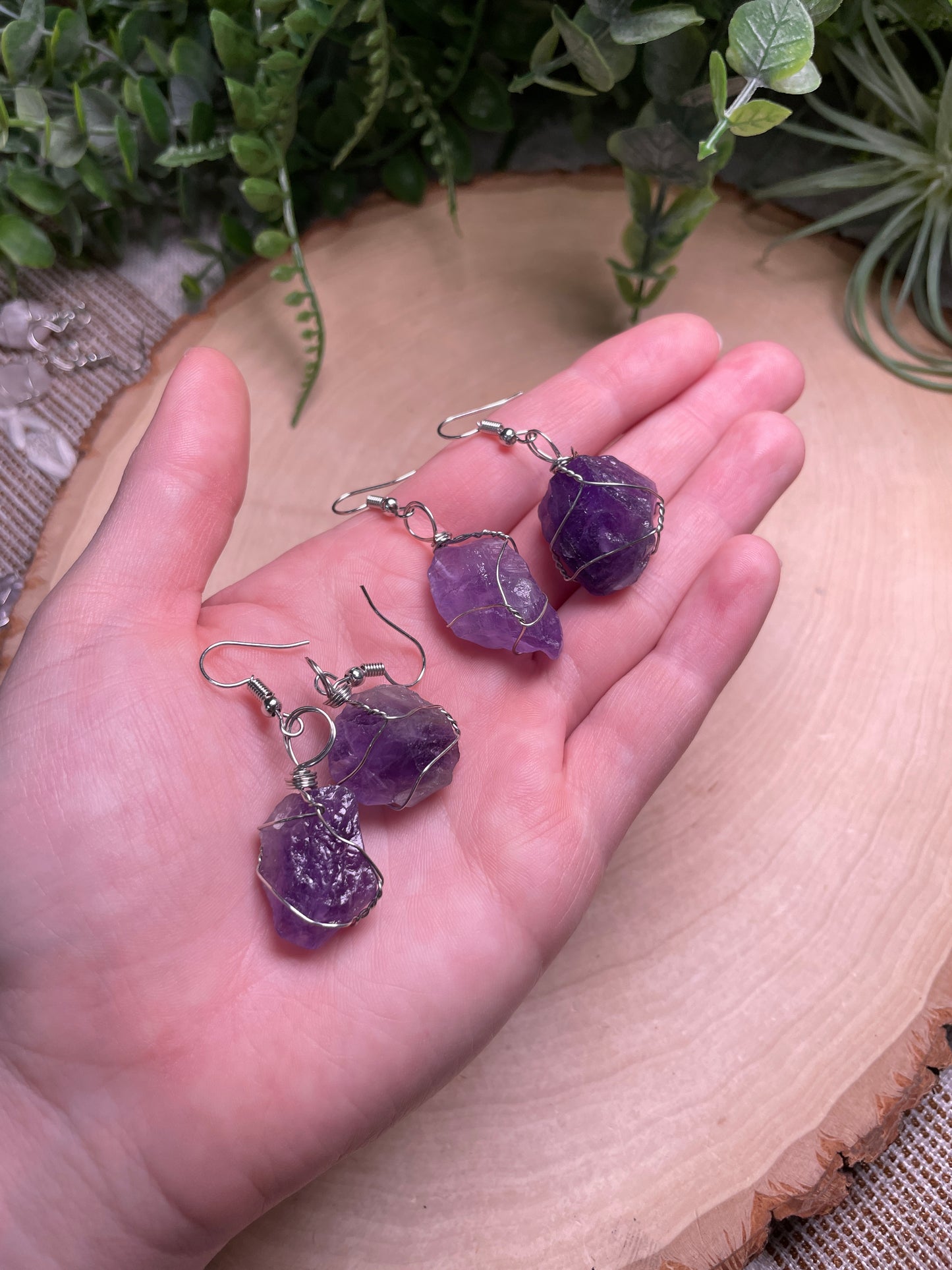 Wire Wrapped Crystal Earrings