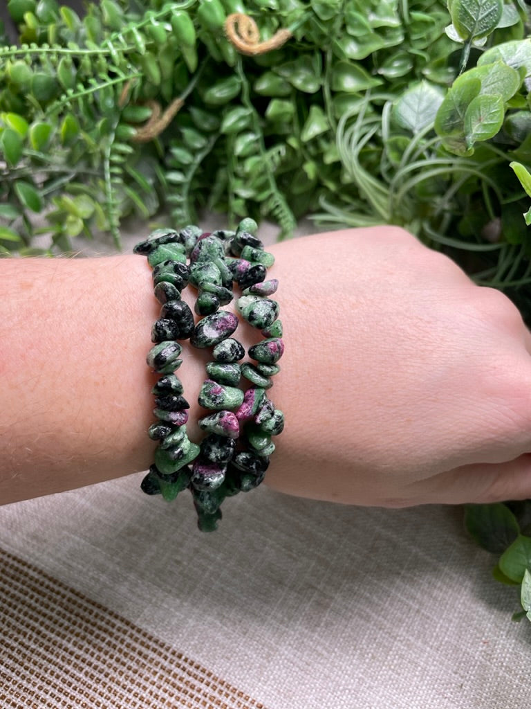 Ruby in Zoisite Chip Bracelet