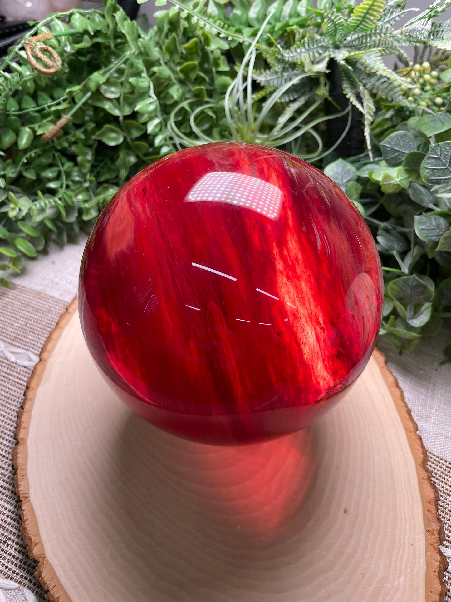 XXL Cherry Quartz (Smelted Quartz) Sphere