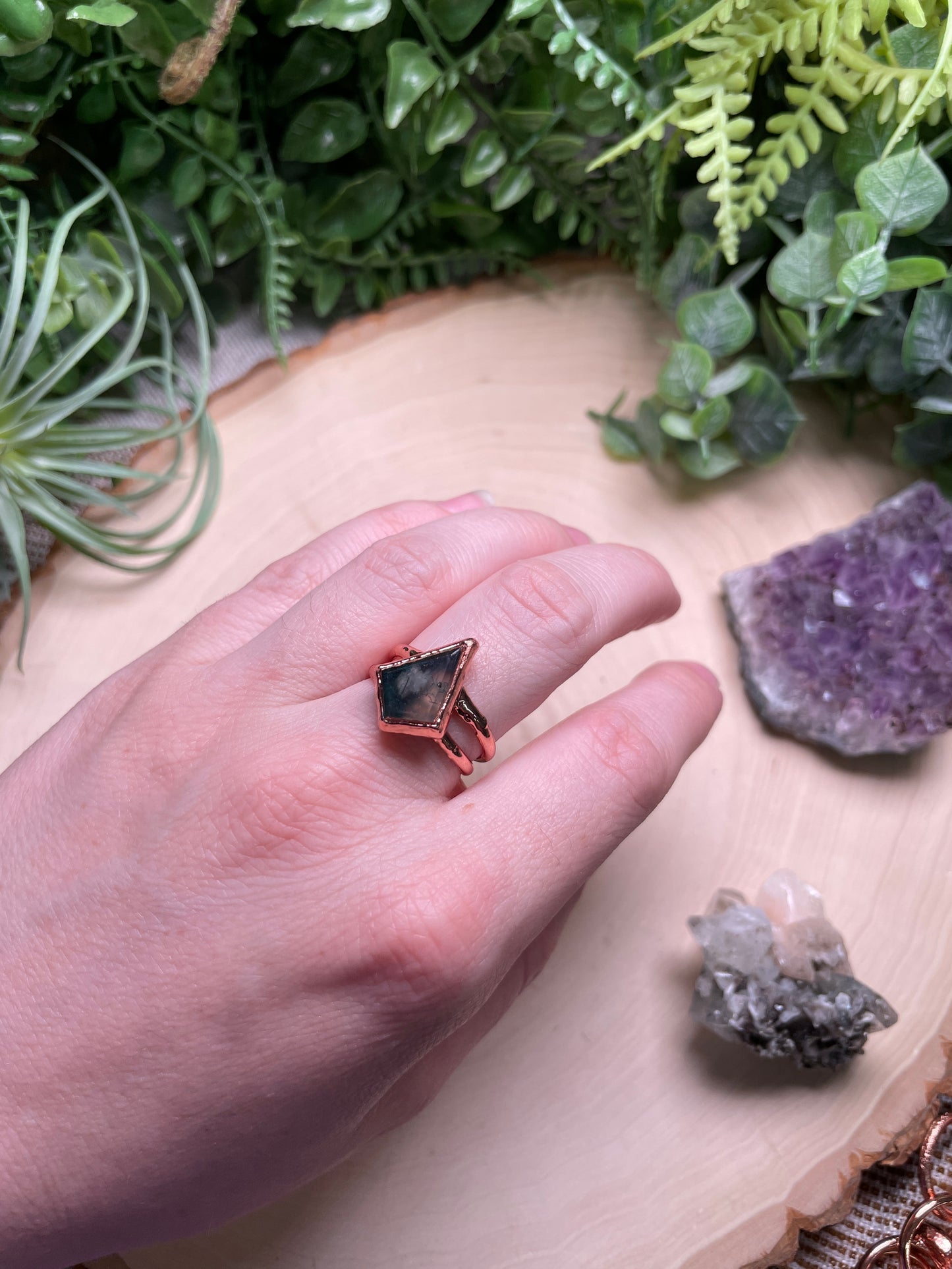 Moss Agate Ring Size 7