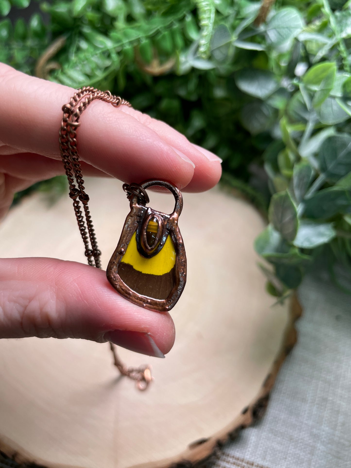 Tigers Eye Butterfly Wing Necklace