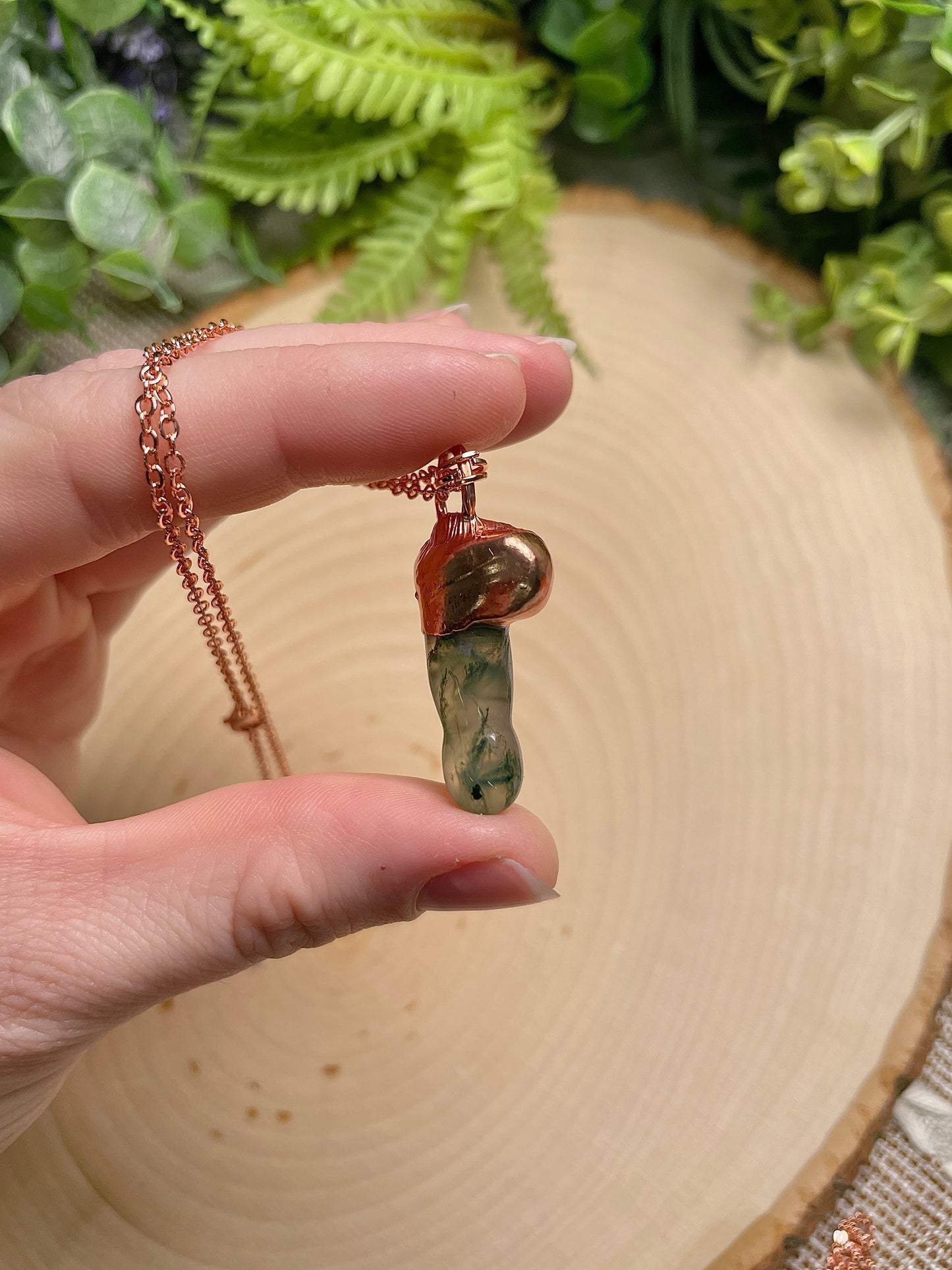 Moss Agate Penis Necklace