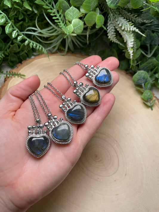 Labradorite Heart Necklace