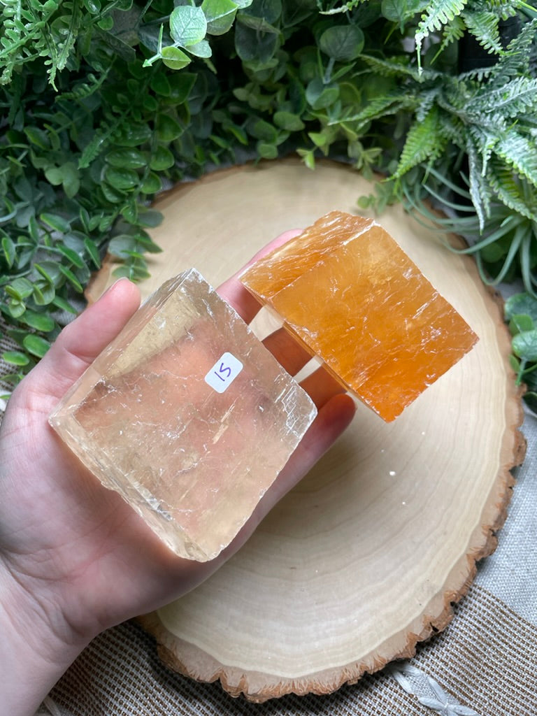 Honey Calcite Cube