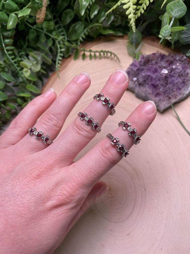 Garnet Adjustable Ring