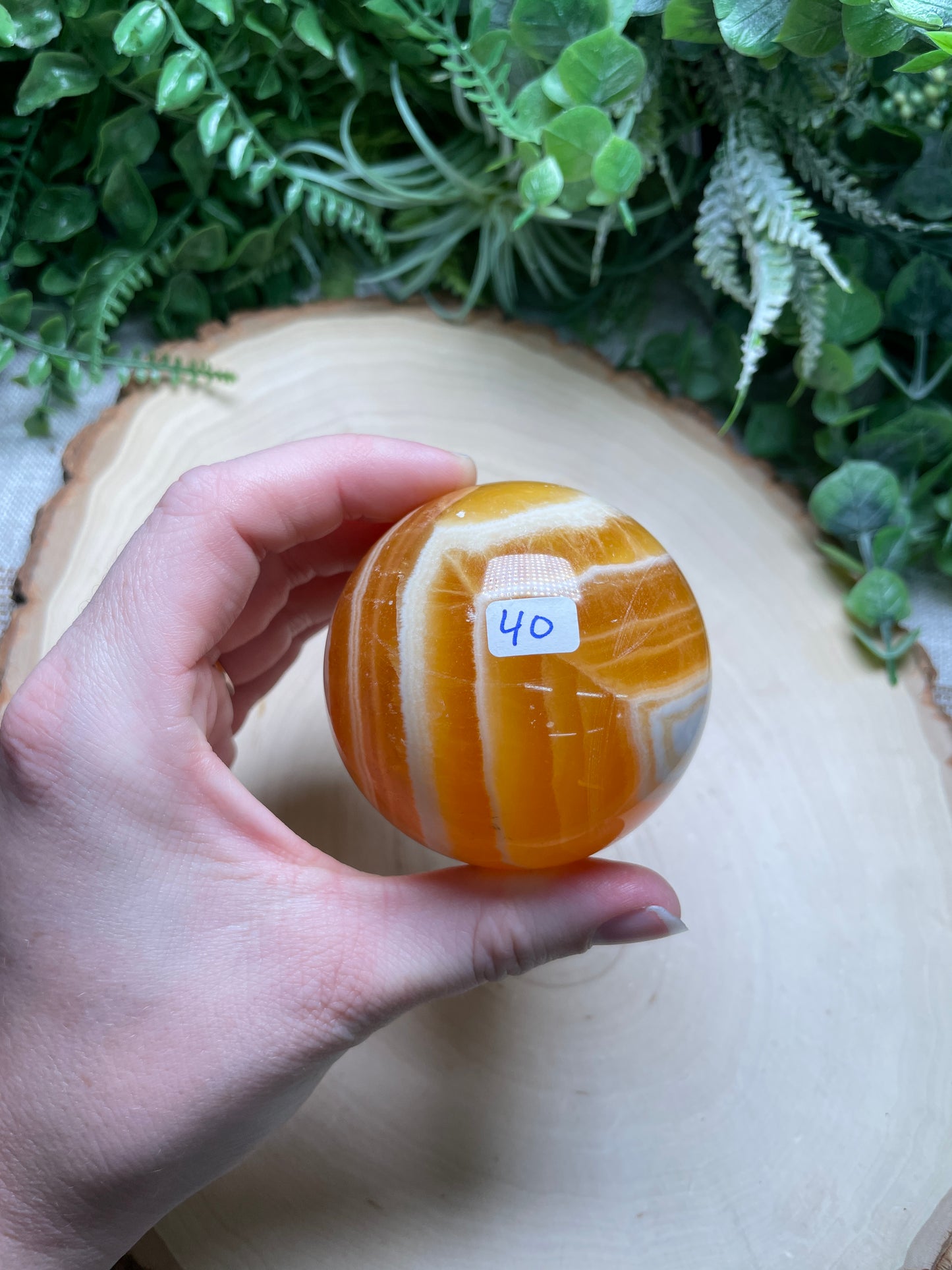 Orange Calcite Sphere