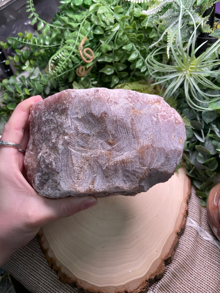 XL Chunky Rose Quartz Bowl/ Plant Holder