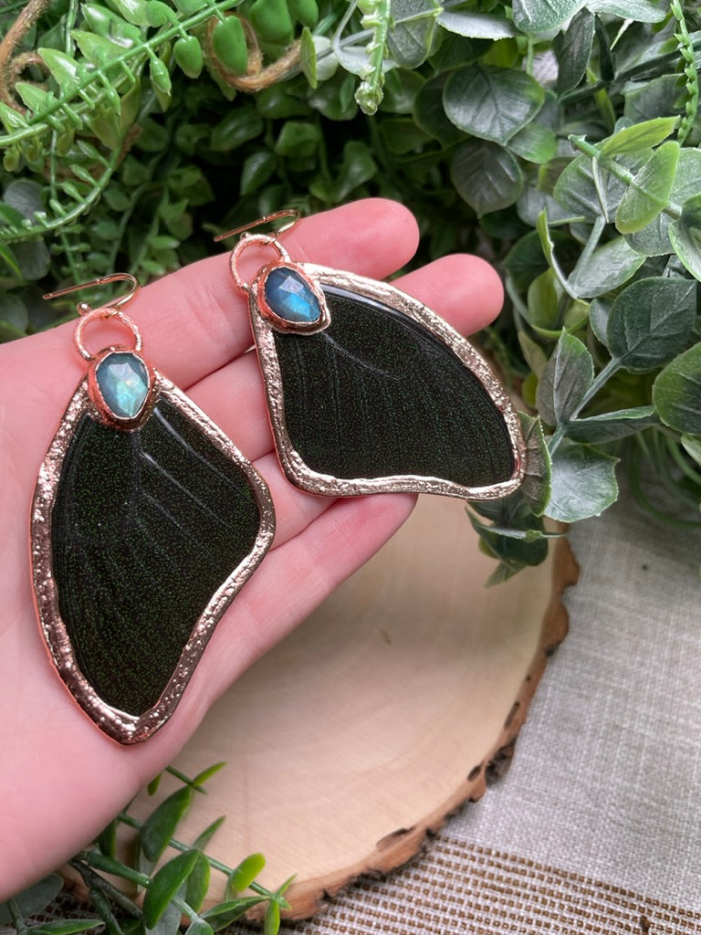 Labradorite Butterfly Wing Earrings