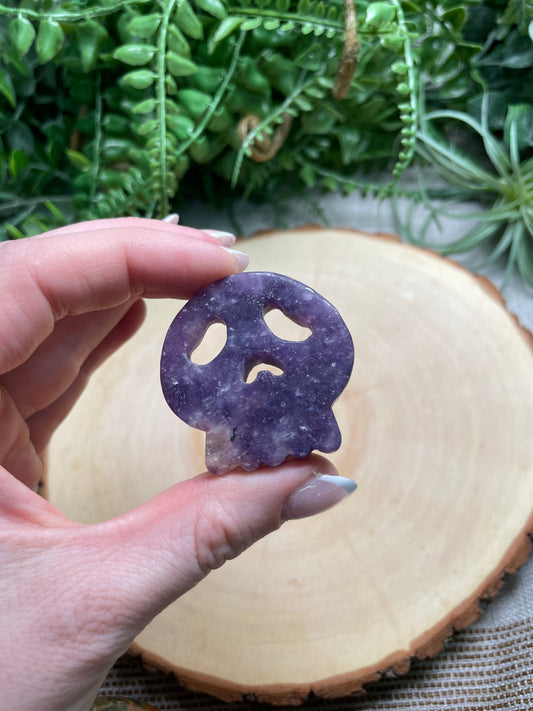 Lepidolite Skull