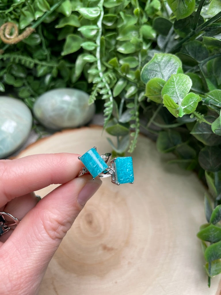 Blue Apatite Adjustable Ring