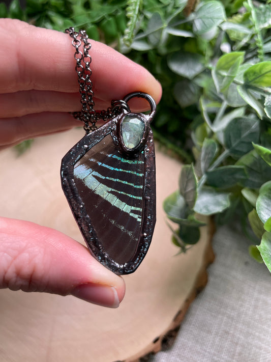 Labradorite Butterfly Wing Necklace