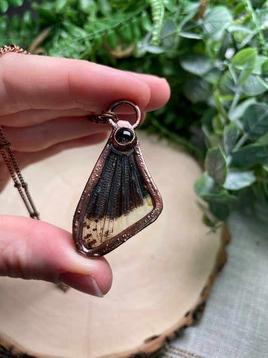 Smoky Quartz Grasshopper Wing Necklace