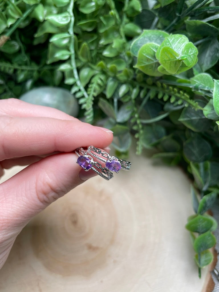 Amethyst Adjustable Ring