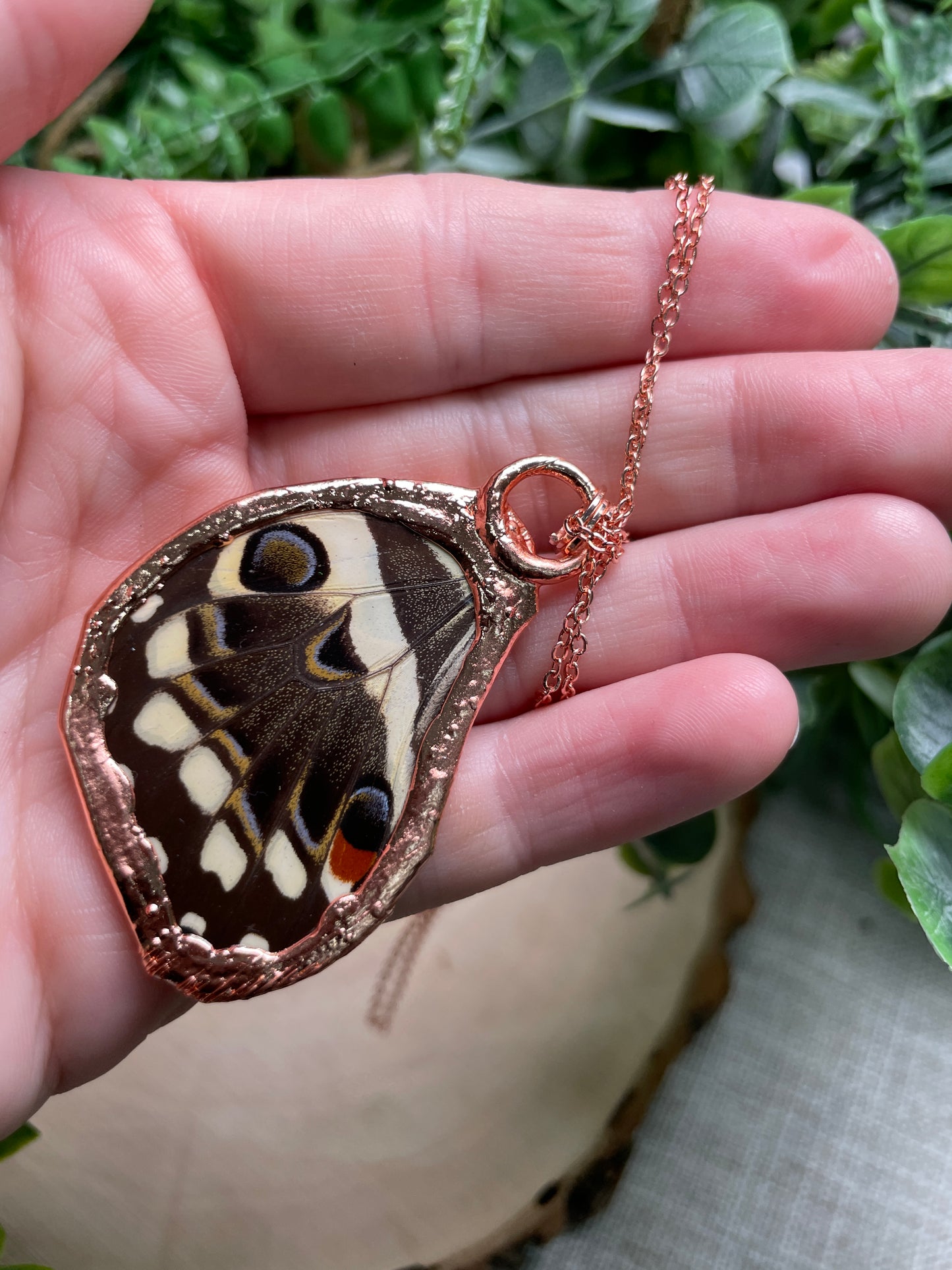 Blue Sandstone Butterfly Wing Necklace