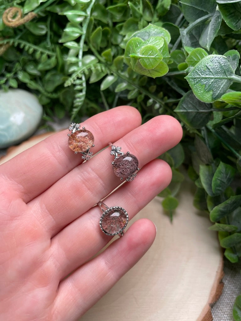 Garden Quartz Adjustable Ring