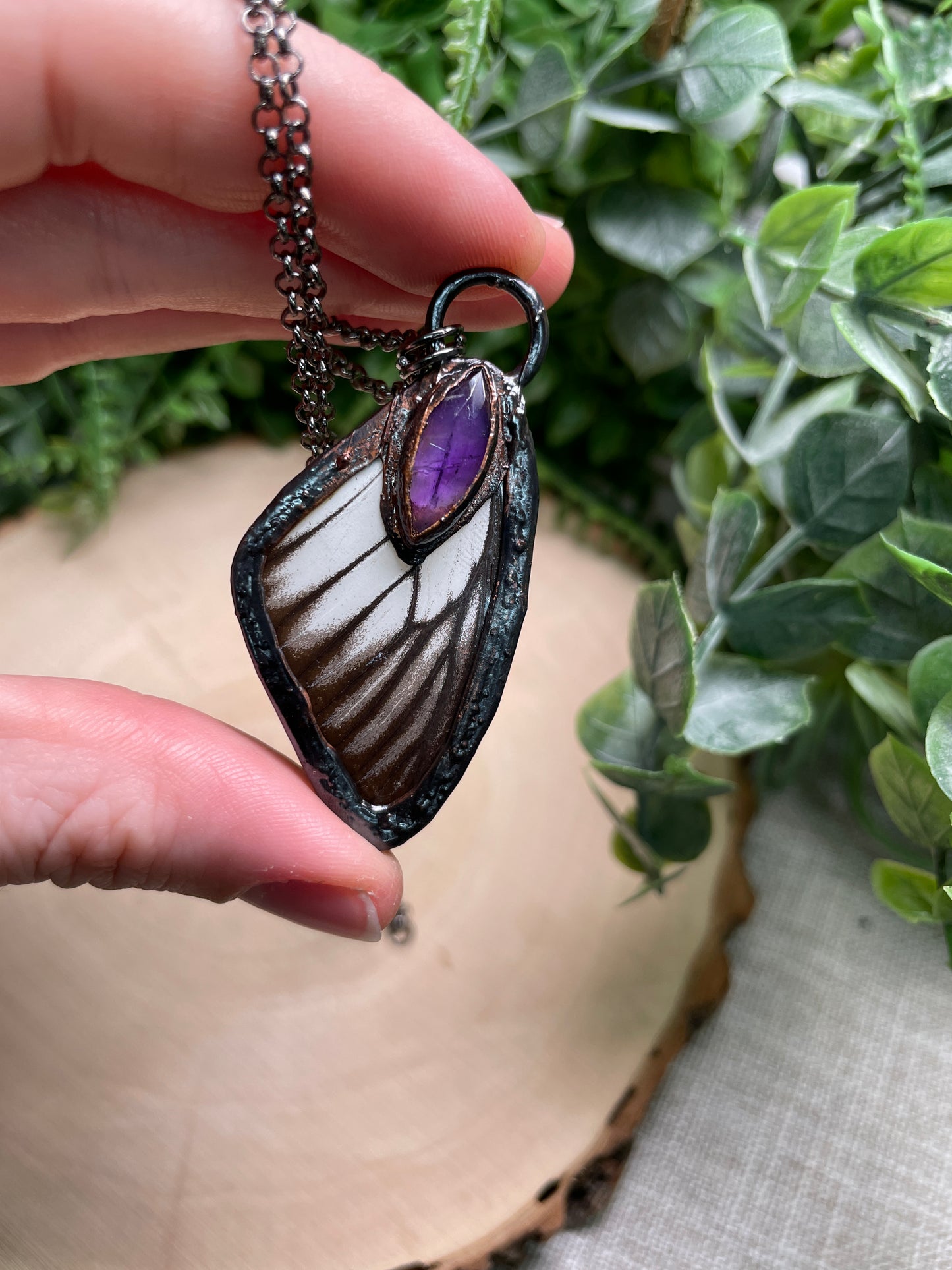 Amethyst Butterfly Wing Necklace