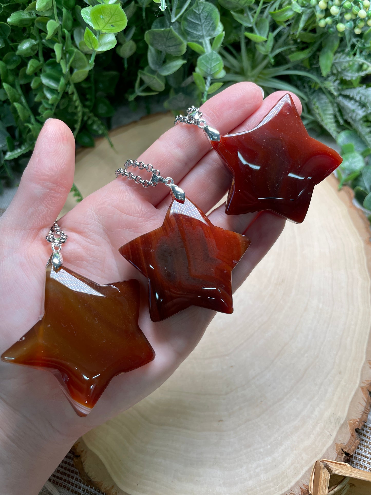 Carnelian Chunky Star Necklace