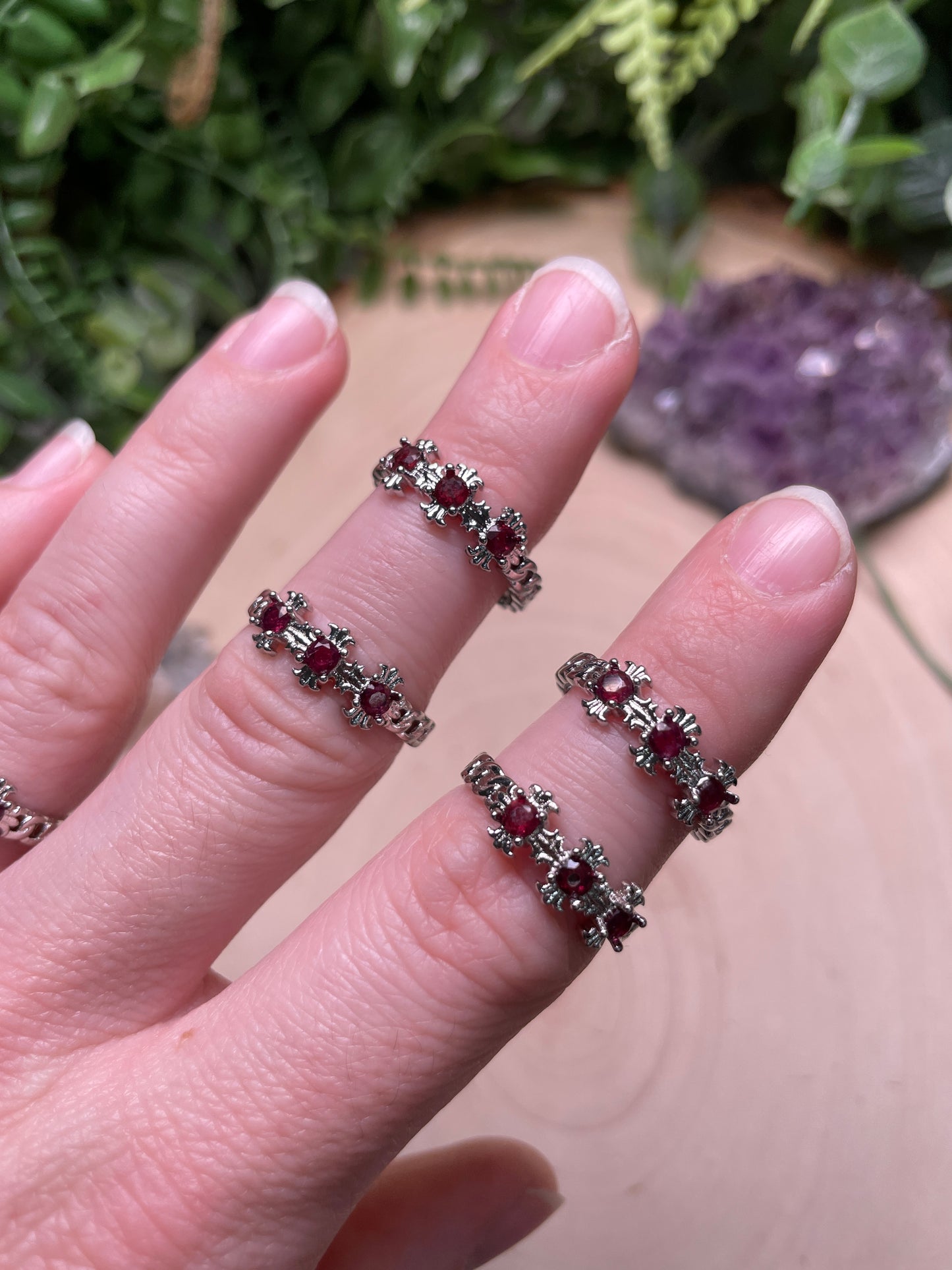 Garnet Adjustable Ring