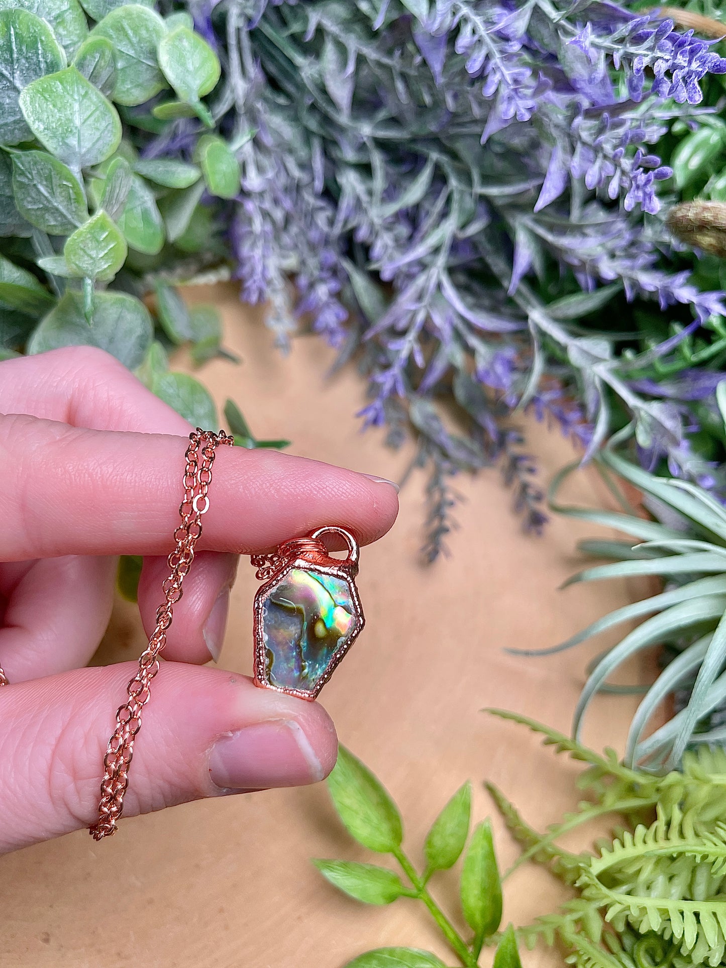 Abalone Shell Coffin Necklace