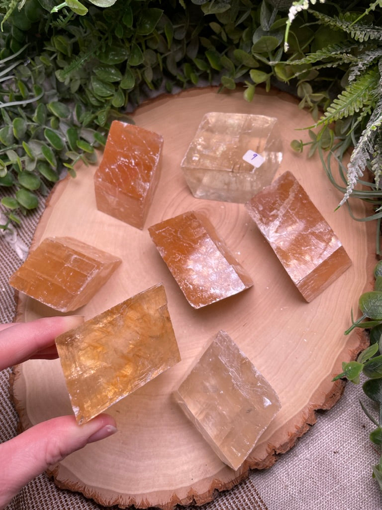 Honey Calcite Cube