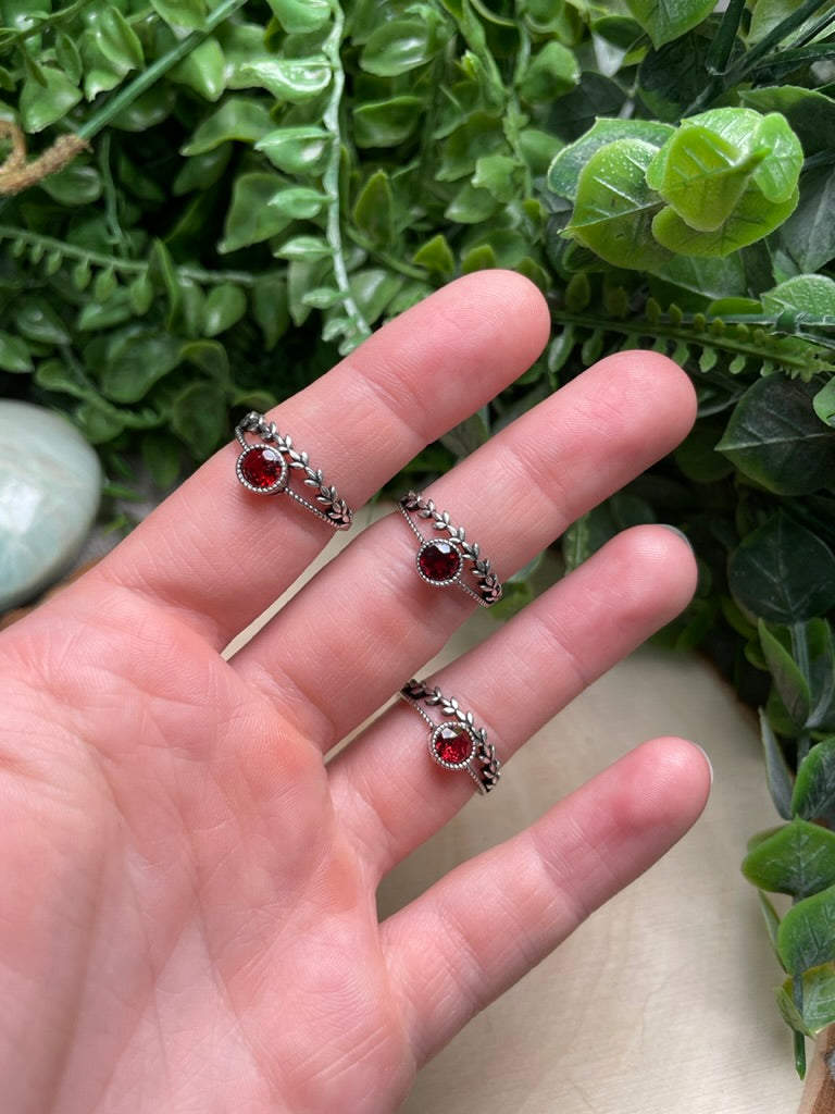 Garnet Adjustable Ring