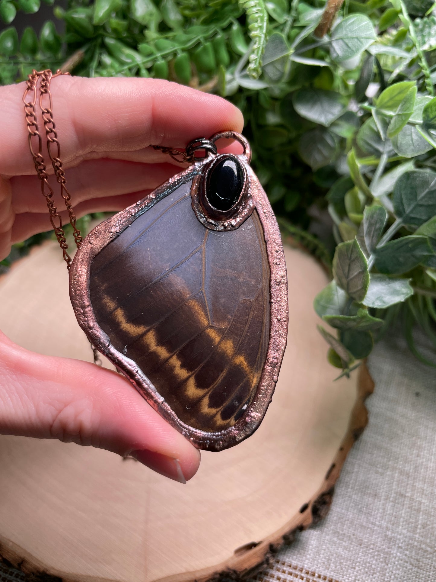 Obsidian Butterfly Wing Necklace