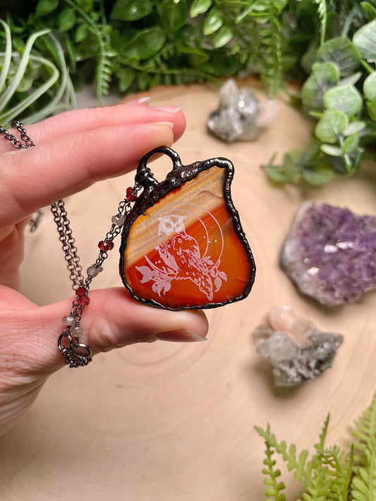 Agate Owl Necklace