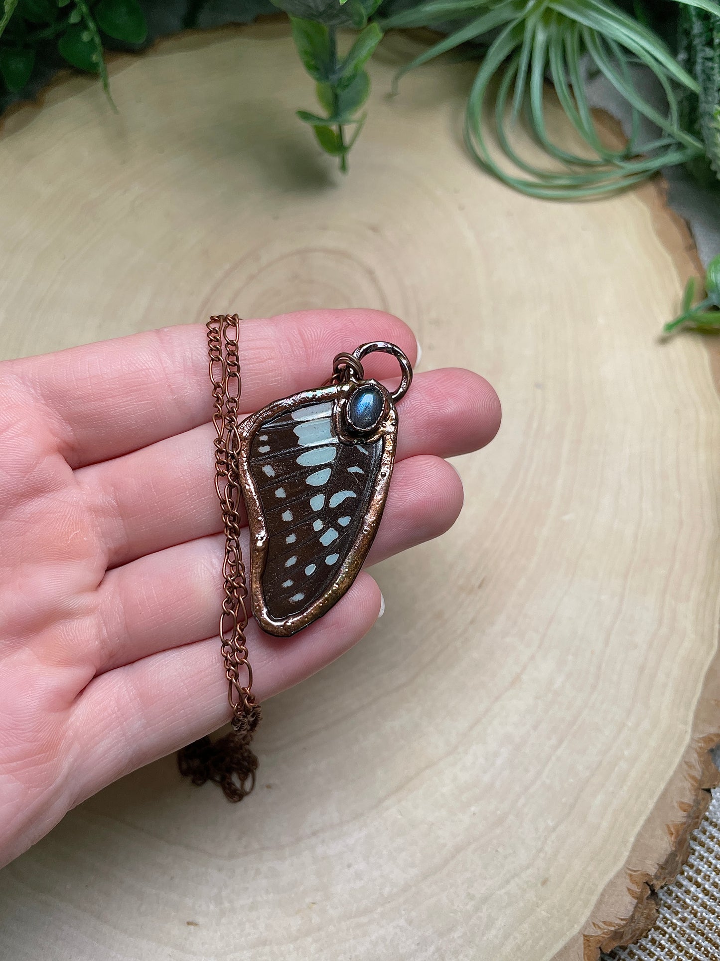Labradorite Butterfly Wing Necklace