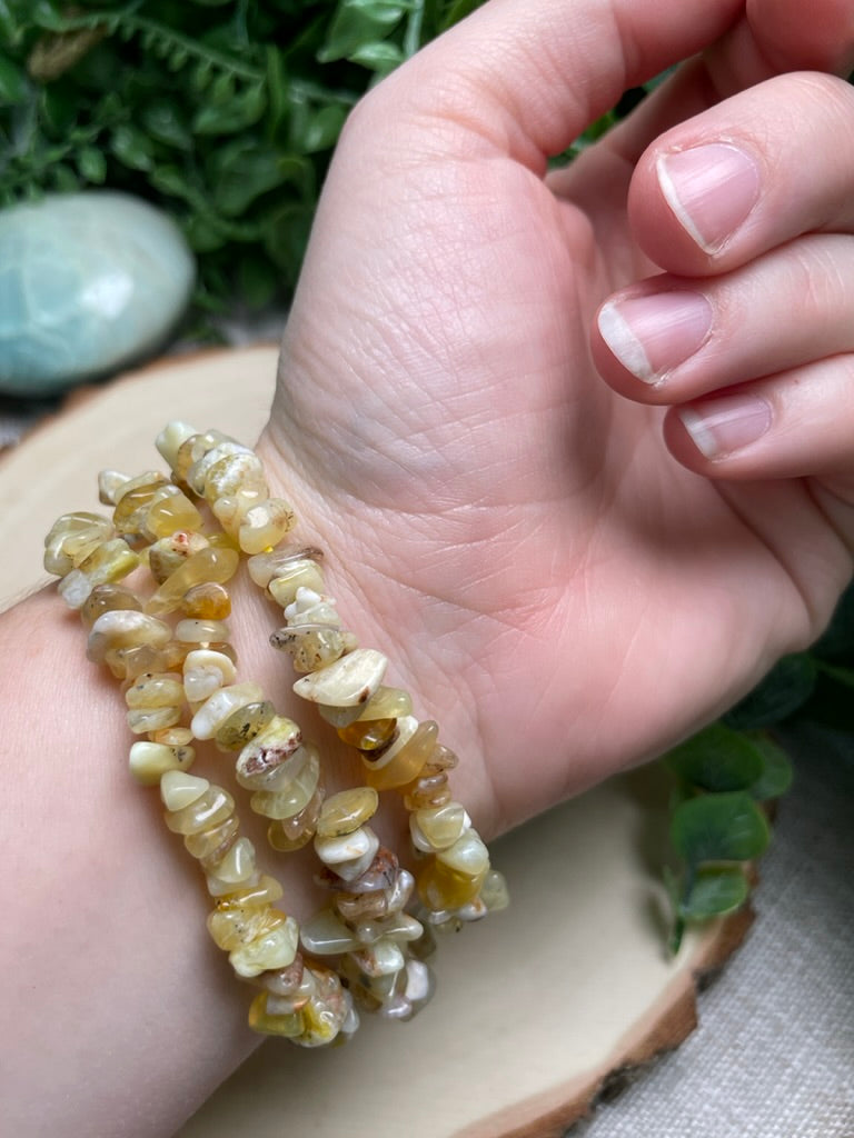 Yellow Agate Chip Bracelet