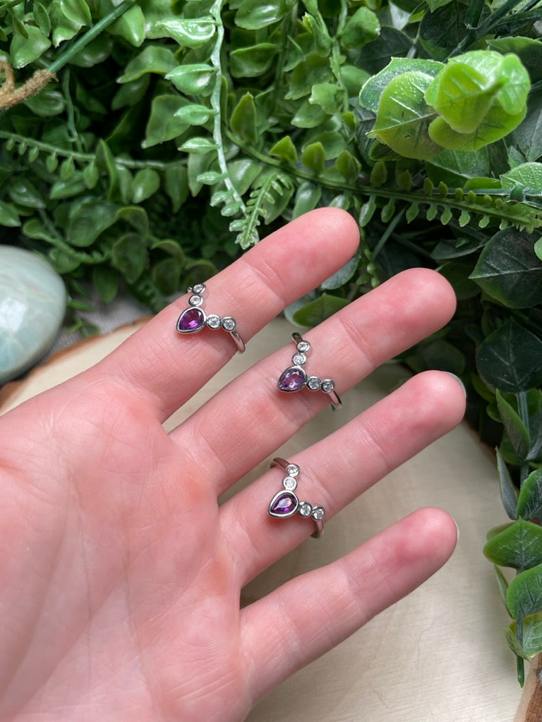 Amethyst Adjustable Ring