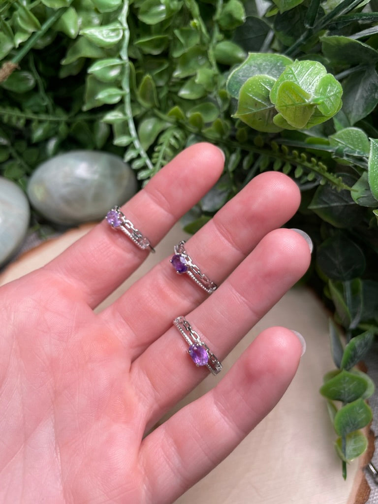 Amethyst Adjustable Ring