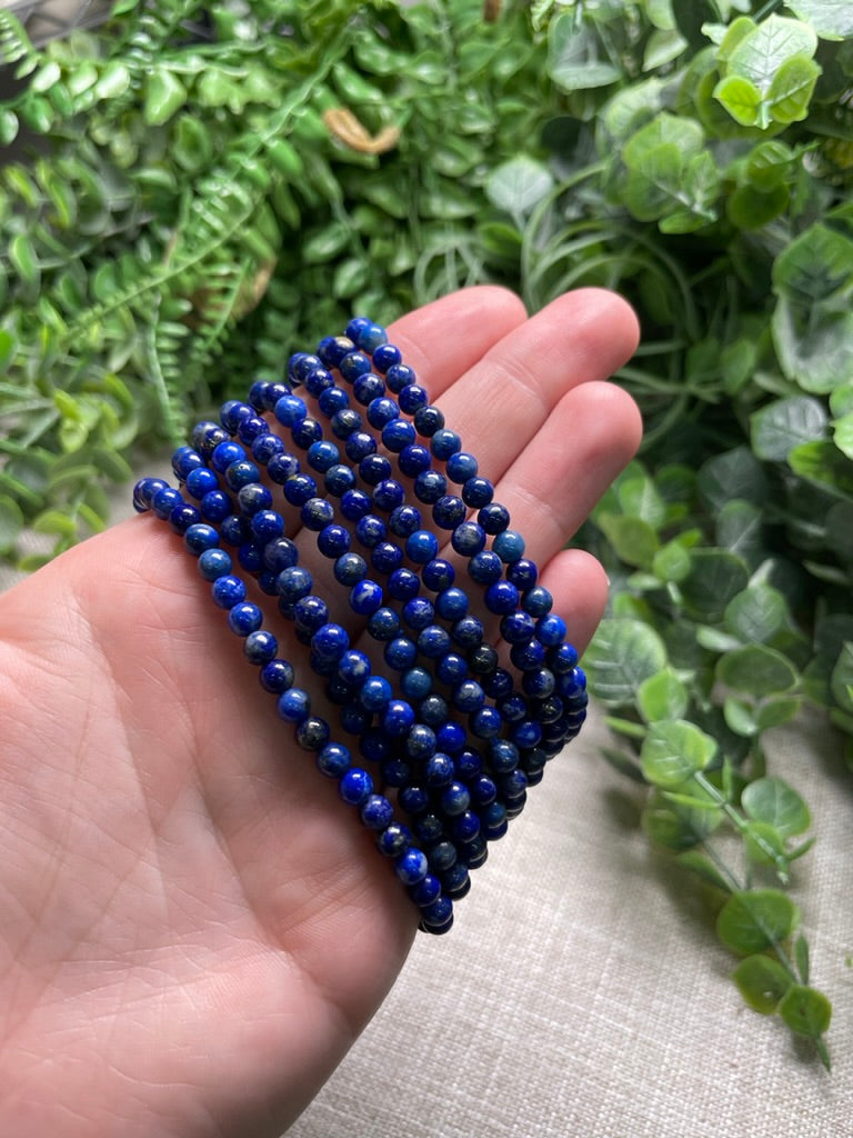 Lapis 4mm Beaded Bracelet