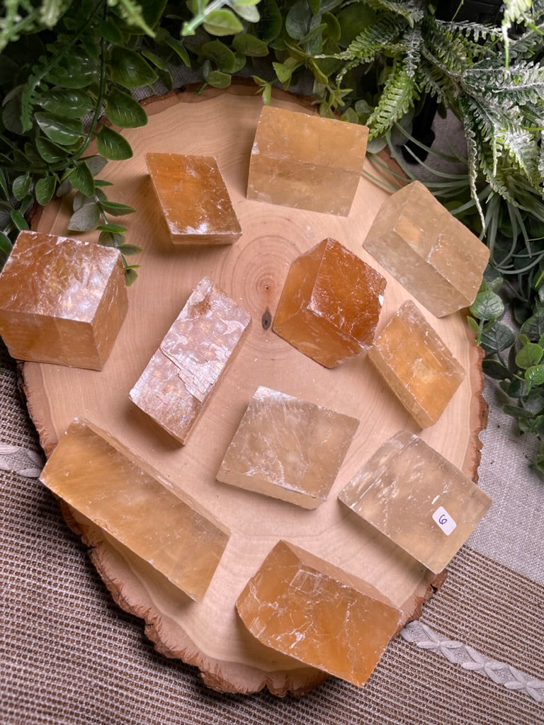 Honey Calcite Cube