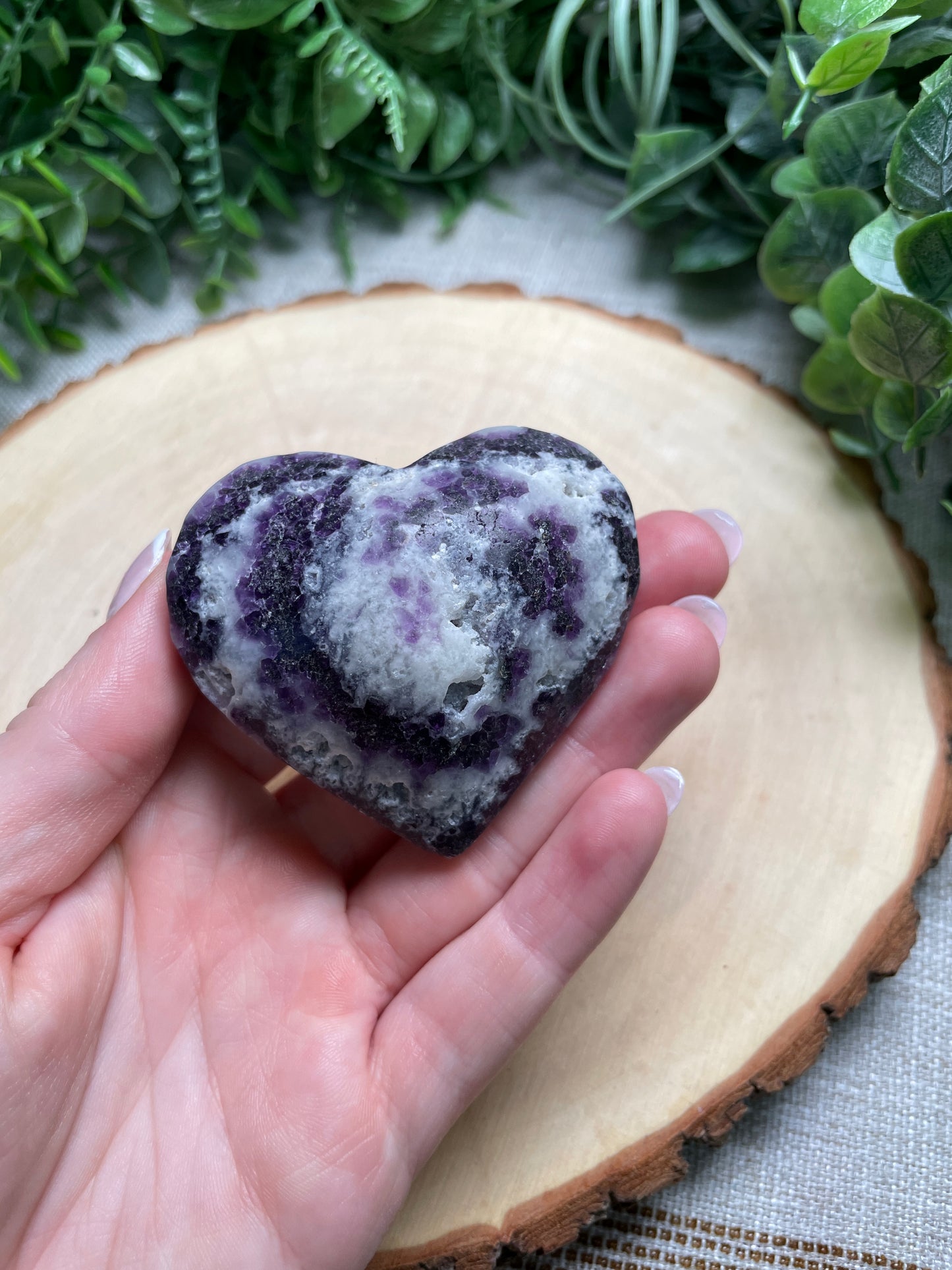 Zebra Fluorite Heart