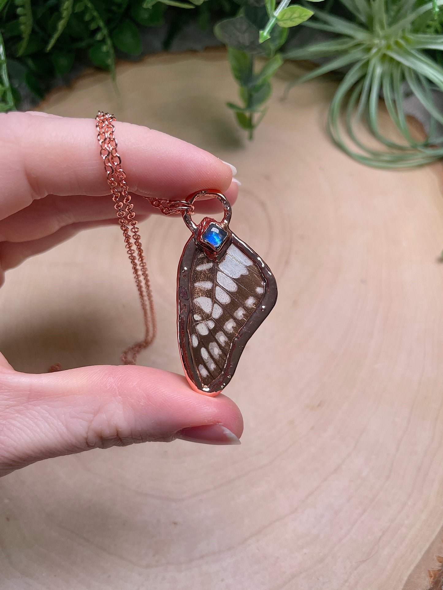 Moonstone Butterfly Wing Necklace
