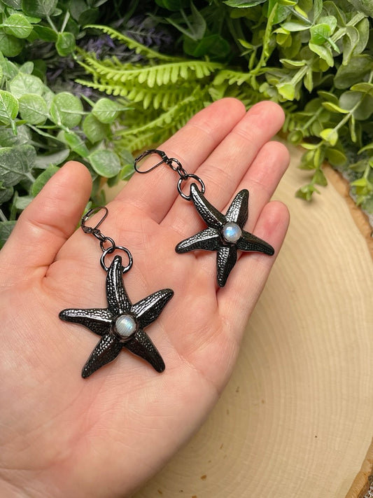 Moonstone Starfish Earrings