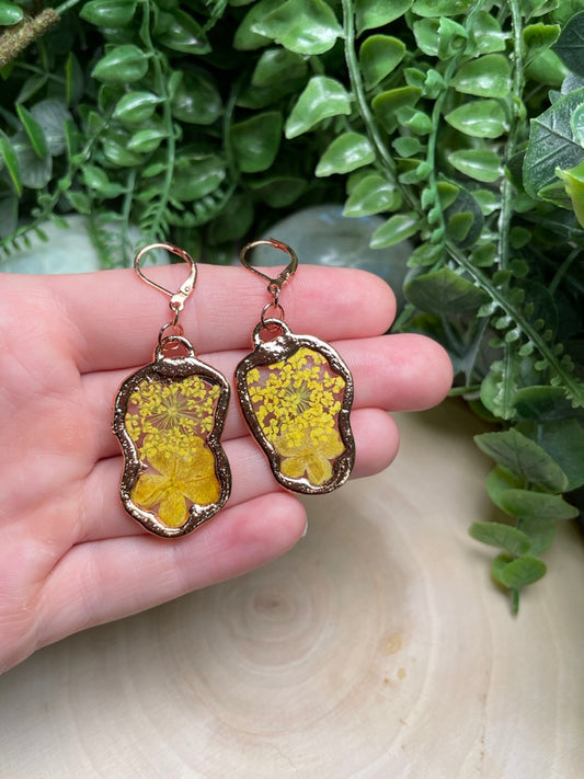 Yellow Flower Earrings