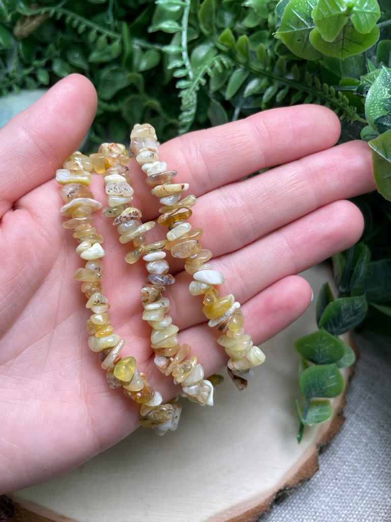 Yellow Agate Chip Bracelet