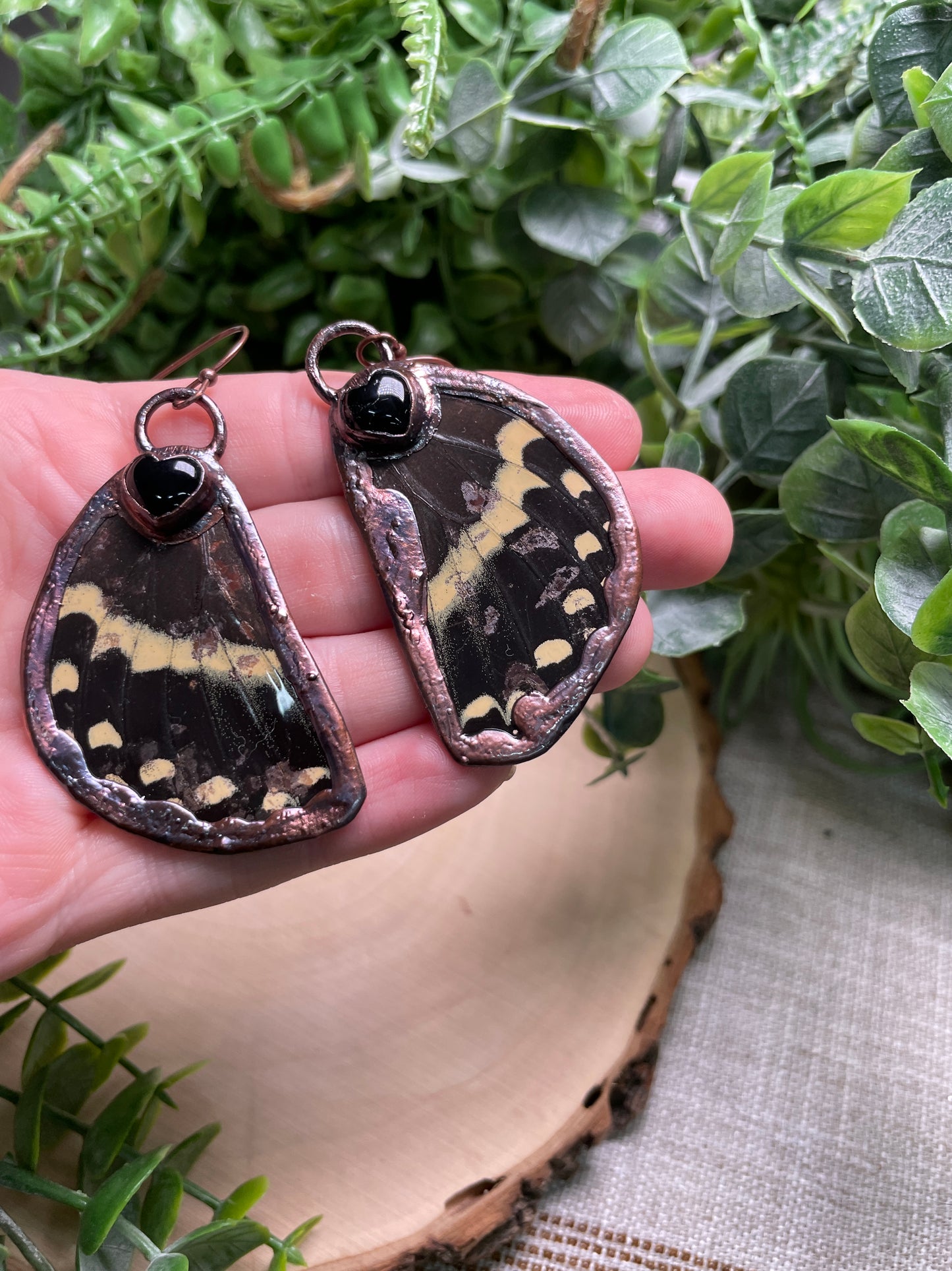 Obsidian Butterfly Wing Earrings