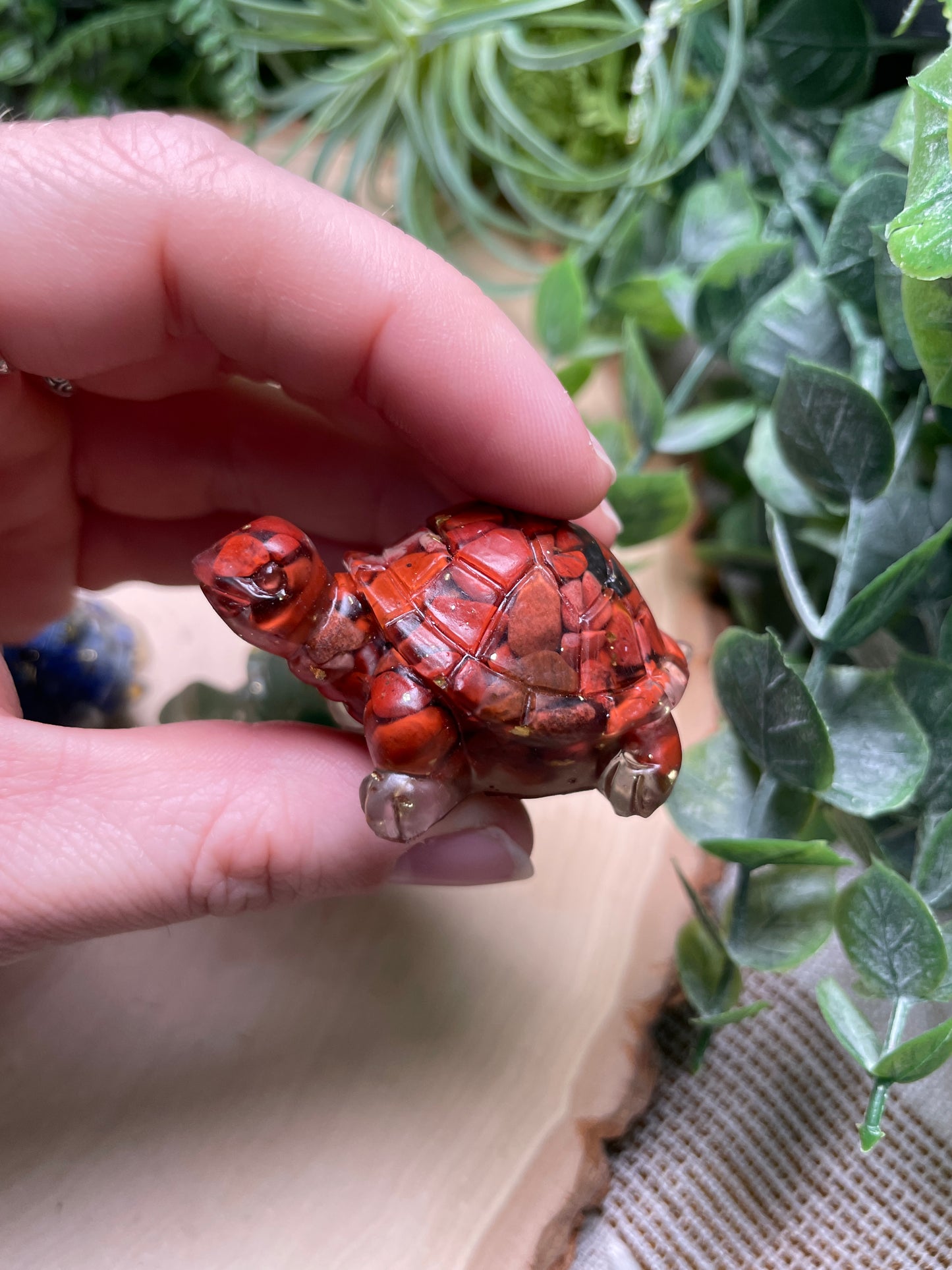 Resin Turtles with Crystal Chips