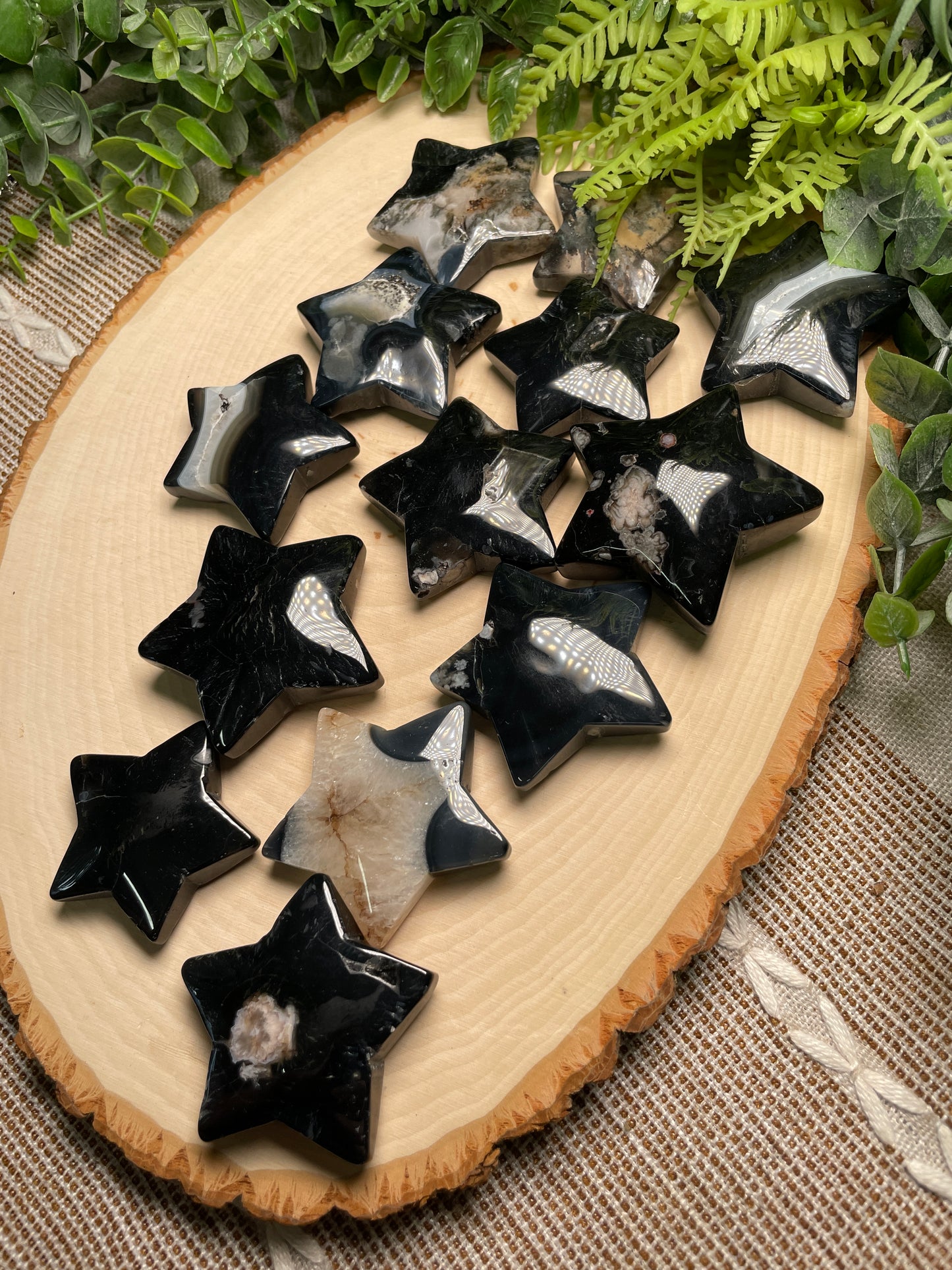 Black Flower Agate Star