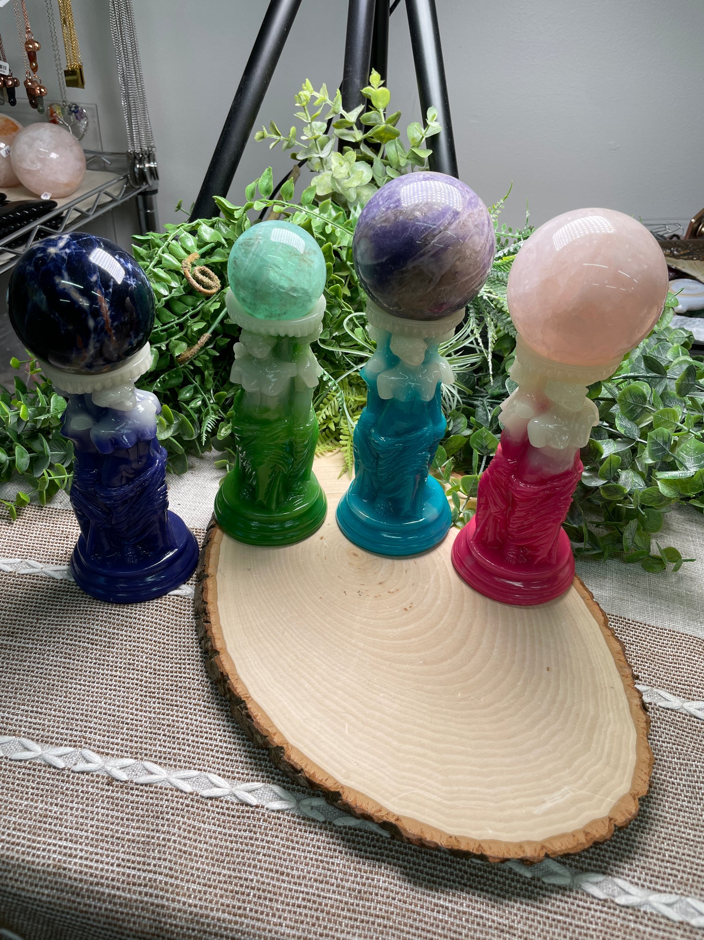 Goddess Statue Resin Sphere Holder