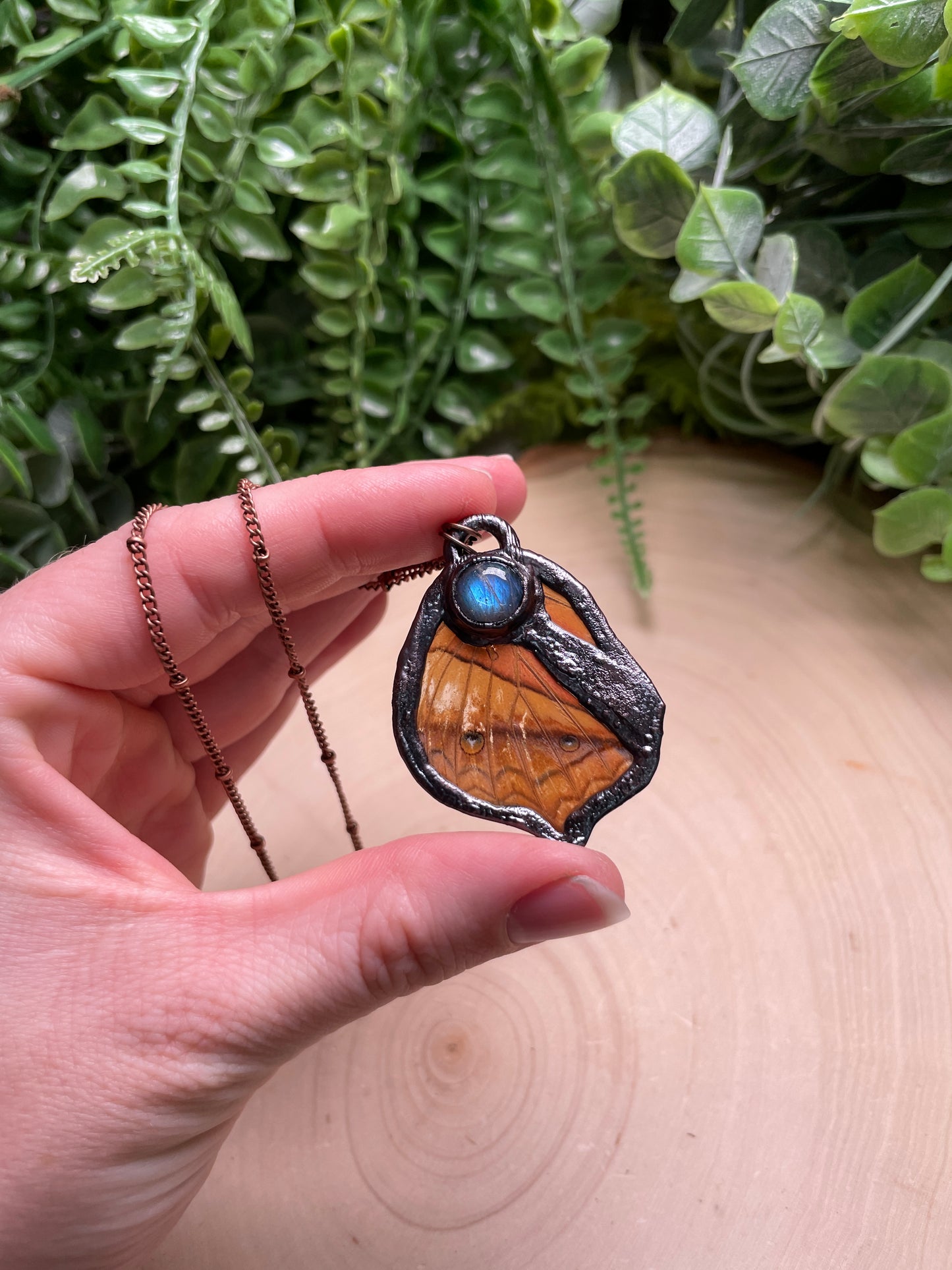 Labradorite Butterfly Wing Necklace